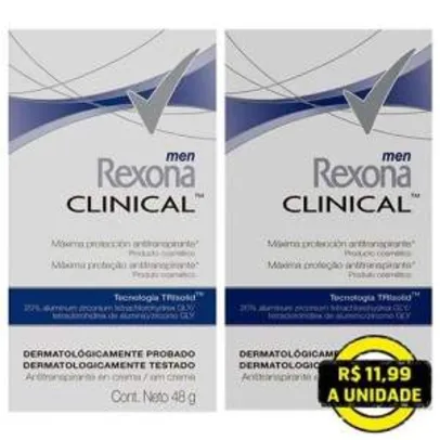 [Extra] Compre 1 e Leve 2: Desodorante Antitranspirante Rexona Men Clinical Stick por R$24