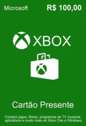 Cartão Presente Xbox Live R$100 - R$ 85,40