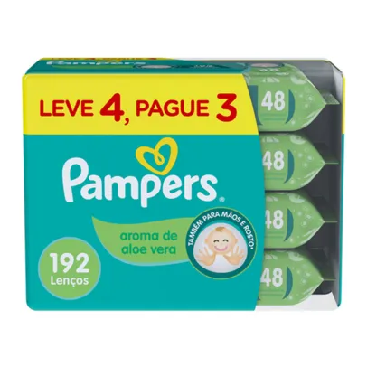 Lenços Umedecidos Pampers Aroma de Aloe Vera 192 Unidades