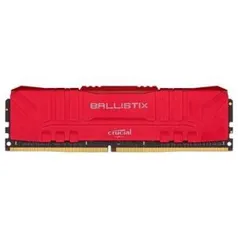 Memória RAM Crucial Ballistix 16GB DDR4 3000 Mhz, CL15, UDIMM, Vermelho | R$450