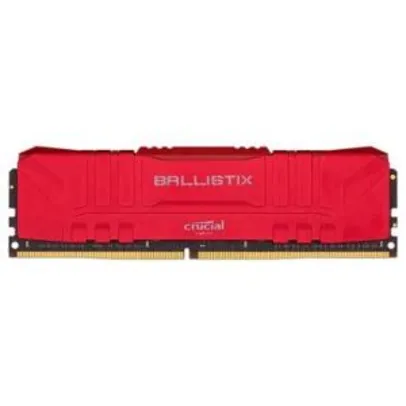 Memória RAM Crucial Ballistix 16GB DDR4 3000 Mhz, CL15, UDIMM, Vermelho | R$450