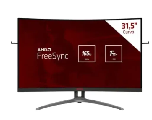 Monitor Gamer Curvo AOC Agon AG323FCXE 31,5" Widescreen FULL HD 1920x1080 165Hz 1ms AMD FreeSync Premium - Preto