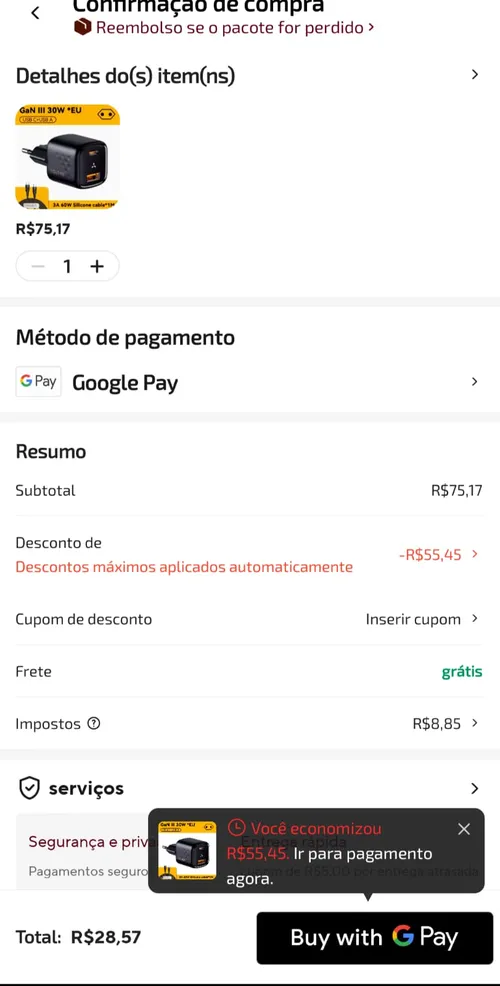 Imagem na descrição da promoção