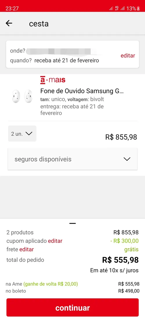 Imagem na descrição da promoção