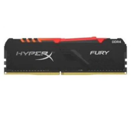 Memória HyperX Fury RGB, 16GB, 2400MHz, DDR4, CL15, Preto - HX424C15FB3A/16