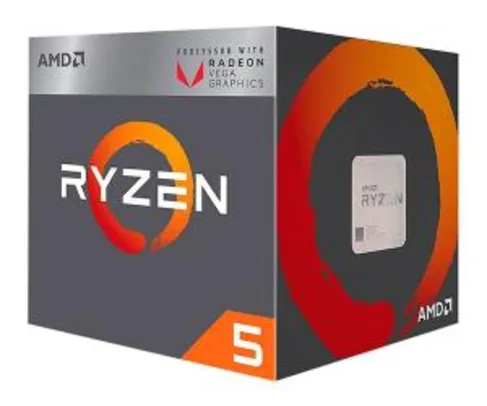 Processador AMD Ryzen 5 2400G Quatro Núcleos Cache 6MB 3.6GHz AM4, YD2400C5FBBOX - R$640