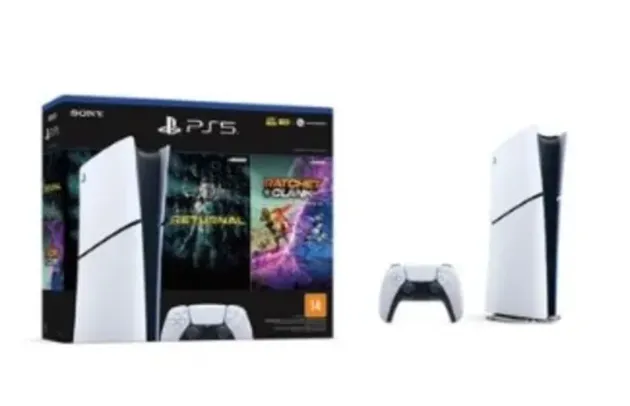 Console PlayStation 5 Slim, Edição Digital, Branco + 2 Jogos - 1000038914