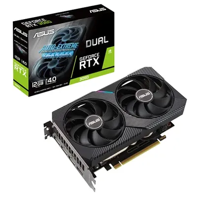 Placa de Vídeo ASUS Gaming - GeForce Dual RTX 3060, 12GB GDDR6, RGB, LHR, Ray Tracing, DLSS