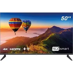 Smart TV 50" HQ  4K Conversor Digital Externo 3 HDMI 2 USB Wi-Fi Android 11 Design Slim