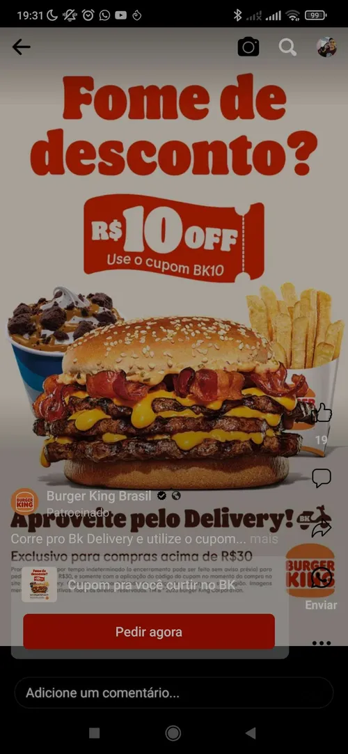 Imagem na descrição da promoção