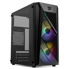 Gabinete Gamer TGT Erion, RGB, Lateral Acrilico, Com 2 Fans, Preto, TGT-ERN-RGB01