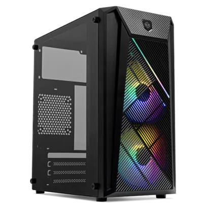 Gabinete Gamer TGT Erion, RGB, Lateral Acrilico, Com 2 Fans, Preto, TGT-ERN-RGB01