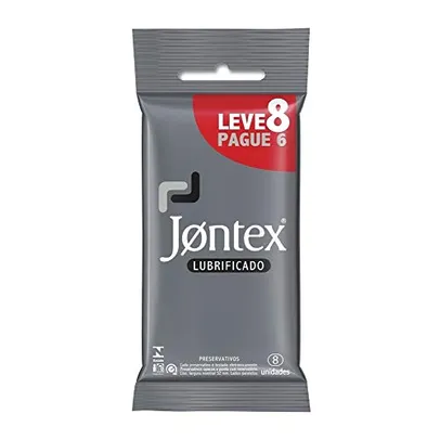 Preservativo Camisinha Jontex Lubrificado - Leve 8 Pague 6 Unidades, Jontex, Branco, 8un, pacote de 6