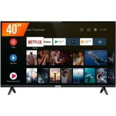 Smart TV LED 40" Android TCL 40s6500 Full HD Wi-Fi Bluetooth 1 USB 2 HDMI, Controle com Google Assistant | R$1.169