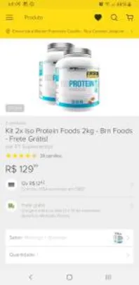 Kit 2x Iso Protein Foods 2kg (4kg) por R$ 129.99