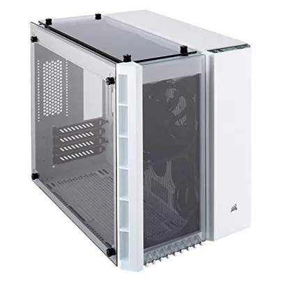 Gabinete Gamer Corsair Crystal 280X - MicroATX, 3 Painéis Em Vidro Temperado, Branco - CC-9011136-WW