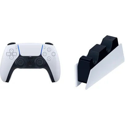 [APP | SUBMARINO] Controle Dualsense Playstation 5 Branco + Base De Carregamento