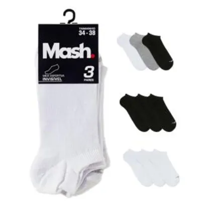 [PRIME] Meia Casual Kit 3 Mash Masculino | R$ 11