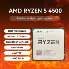 [Taxas Inclusas/Moedas App R$249] Processador AMD Ryzen 5 4500 