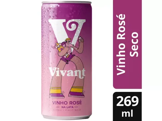 [App | Pague 1 Leve 2] Vinho Rosé Seco Vivant Wines 2020 Brasil 269ml