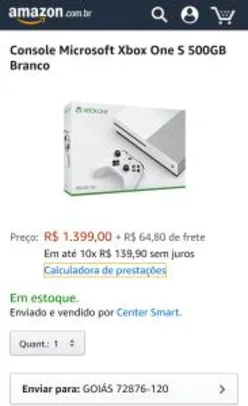 Xbox One S 500GB Branco - R$ 1399,00