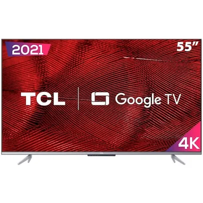 Smart TV LED 55" 4K TCL Google TV 55P725 UHD, HDR10, Dolby Vision Atmos, Bluetooth, Comando de voz à