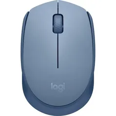 Mouse sem fio Logitech M170 com Design Ambidestro Compacto, Conexão USB e Pilha Inclusa - Azul Claro