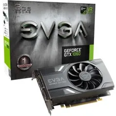 Placa de Vídeo VGA NVIDIA EVGA GEFORCE GTX 1060 3G 192Bits - GDDR5 - R$1150