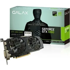 Placa de Video VGA Galax GTX 1060 6GB DDR5 60NRH7DVM6EC por R$1220