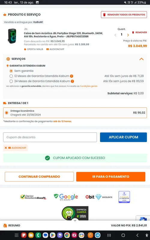 Imagem na descrição da promoção