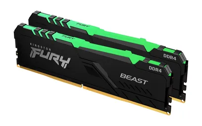 Foto do produto Kingston Ram Fury Beast Rgb Kf426c16bb2ak2/16 16GB 2x8gb DDR4 2666mhz Transparente