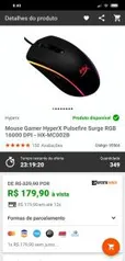 Mouse Gamer HyperX Pulsefire Surge RGB (HX-MC002B)