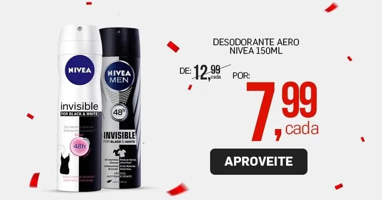 Desodorante Aero Nívea 150 ml | R$ 8