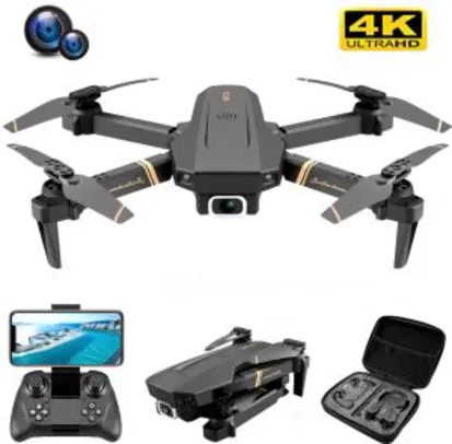 Drone V4 rc zangão 4k hd câmera grande angular 1080p wifi fpv câmera dupla quadcopter | R$ 193