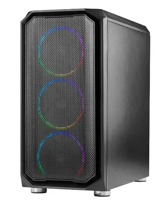 Gabinete Gamer Ninja Apolo, Mid Tower, RGB, mATX, Black, Sem Fonte, Com 3 Fans