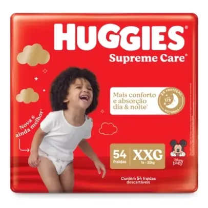 [LV 2 OU MAIS] Fralda Huggies Supreme Care XXG - 54 Fraldas