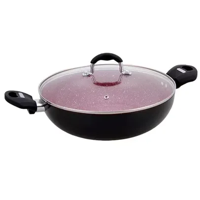 [R$20,69 SC] Panela Wok com Tampa Power Taste Preta 28 cm - La Cuisine