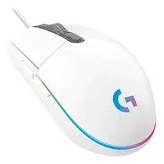 Mouse Gamer RGB Logitech G203 LIGHTSYNC com Efeito de Ondas de Cores, 6 Botões Programáveis e Até 8.000 DPI - Branco R$129