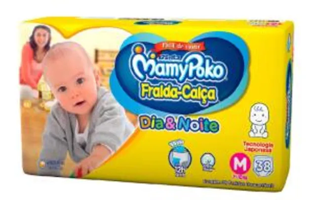 Fralda-Calça Dia & Noite MamyPoko Tamanho M, Pacote com 38 Unidades