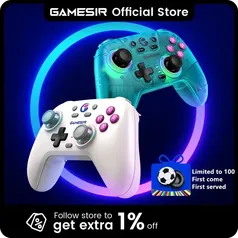 [Moedas R$ 79,31/ GPay/App] Controle Sem Fio Gamesir T4 Nova , Hall Effect