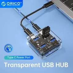 ORICO Hub transparente de 4 portas Tipo C USB3. 1