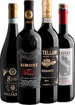 [Primeira Compra] Kit 4 Vinhos Italianos por R$54 cada