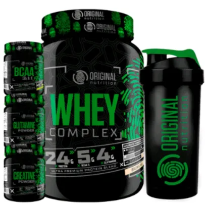 Kit ON Whey Complex + Bcaa + Glutamina + Creatina + Shaker 