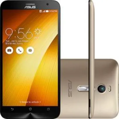 [Shoptime] Smartphone Asus Zenfone 2 Dual Chip Desbloqueado Android Tela 5.5" 16GB 4G Wi-Fi 13MP - Dourado por R$ 998