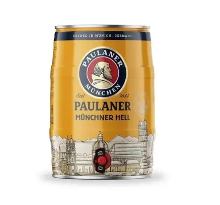 Barril Paulaner Cerveja Munich Lager Hell Puro Malte 5 Lts