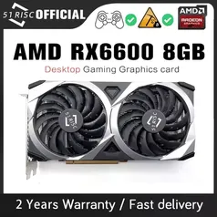 Placa de Vídeo RX6600 8GB - MSI gpu gddr6 128-bit 14 gbps 7nm