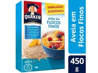 [C. OURO/Leve 3, pague 2] Aveia em Flocos Finos Quaker 450g | R$4,03