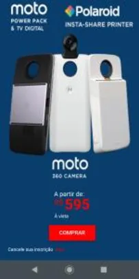 Até 50% OFF em Snaps da Motorola para celulares da linha Z