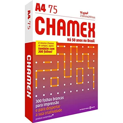 Papel Chamex A4 Sulfite 75g Resma De 300 Folhas | R$13