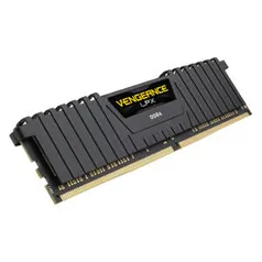 Memória DDR4 - 8GB (1x 8GB) / 3.000MHz - Corsair Vengeance LPX Black - R$200